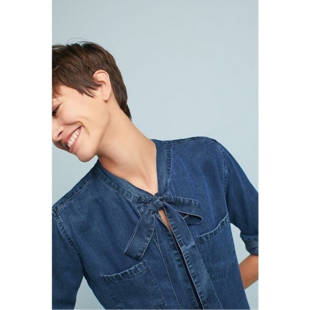 Anthropologie Rails Rosalee Tie Chambray Top